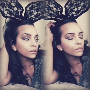 Lace bunny headband